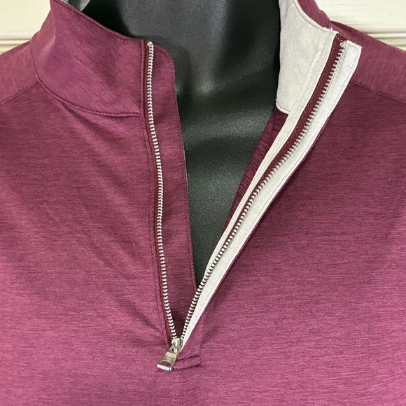 Peter Millar Merlot Crown Crafted 1/4-Zip Men’s Pullover Size Large - Picture 4 of 12